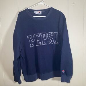 Vintage 90s Y2K Pepsi Classic Blue Crewneck Sweatshirt size XL unisex